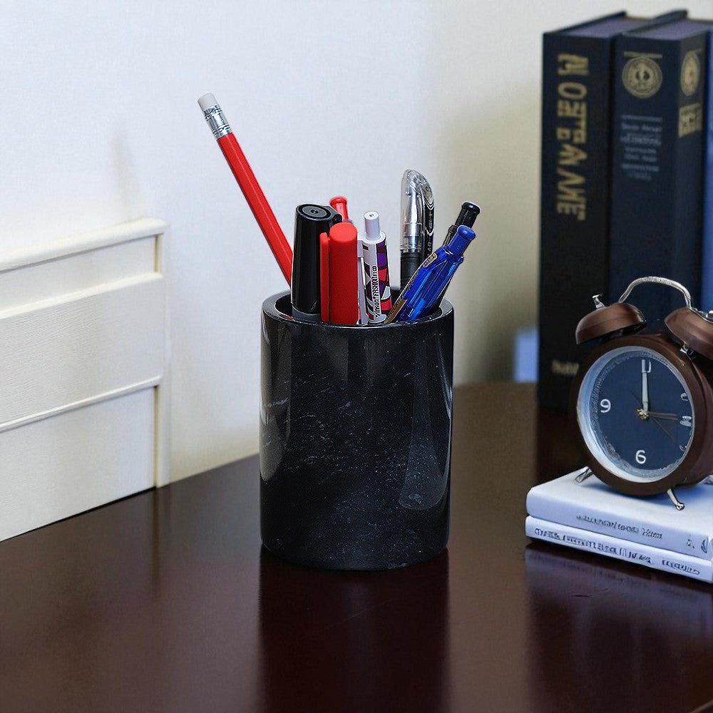 Marble Stationary Holder Black