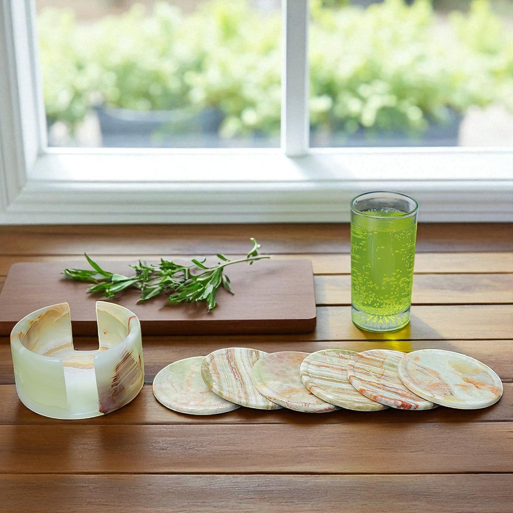 Marble Tea Coaster Pack of 6 - Onyx