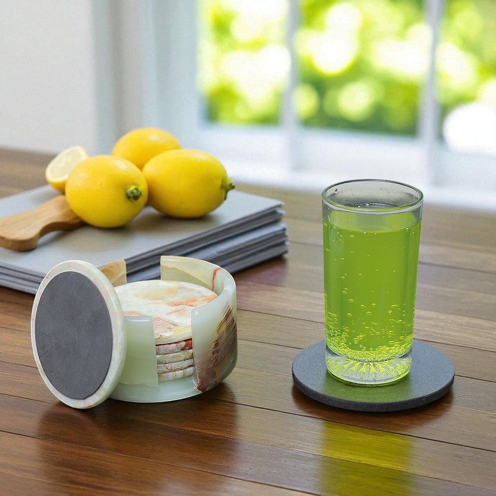 Marble Tea Coaster Pack of 6 - Onyx