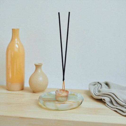 Marble Serenity Incense Holder Green