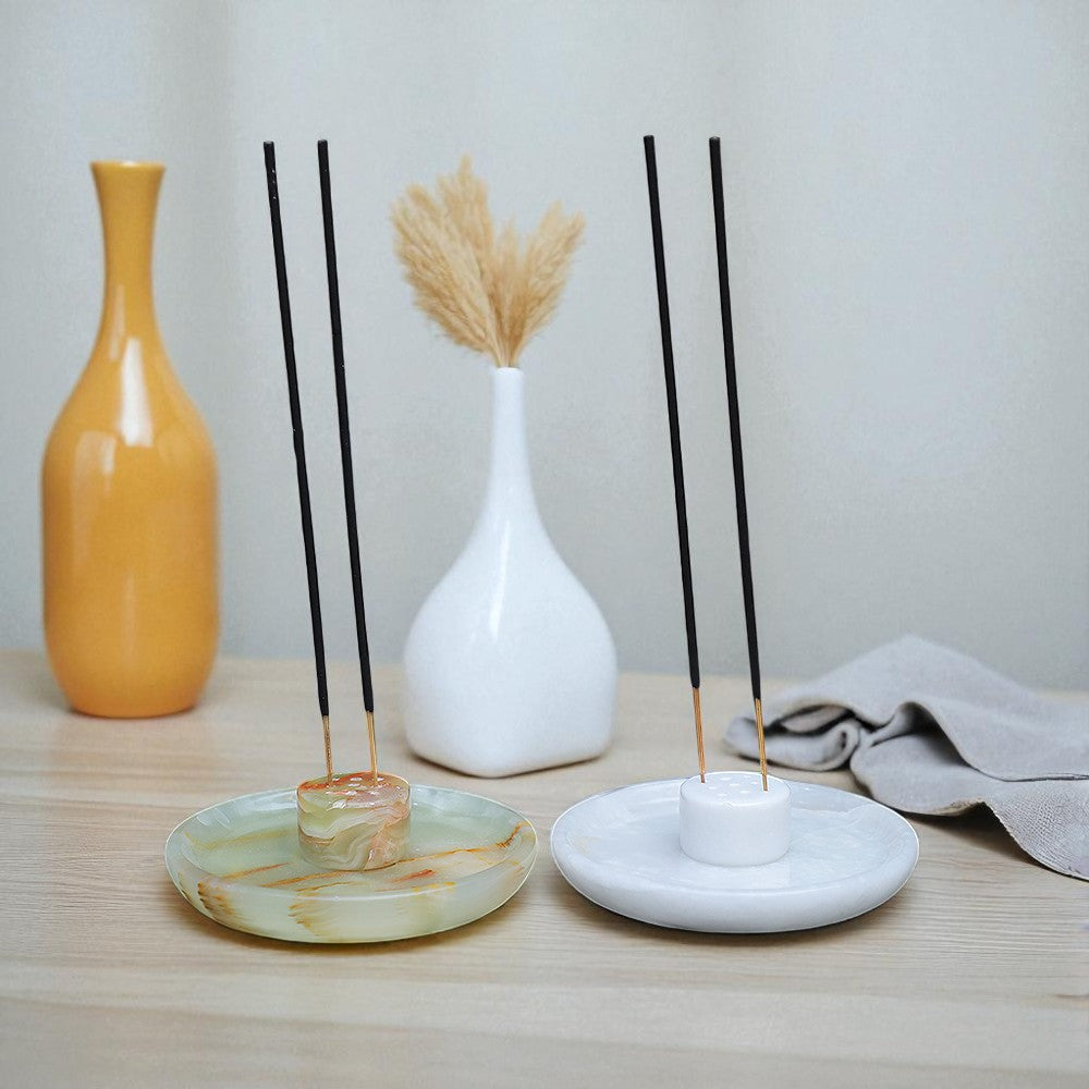 Marble Serenity Incense Holder Green