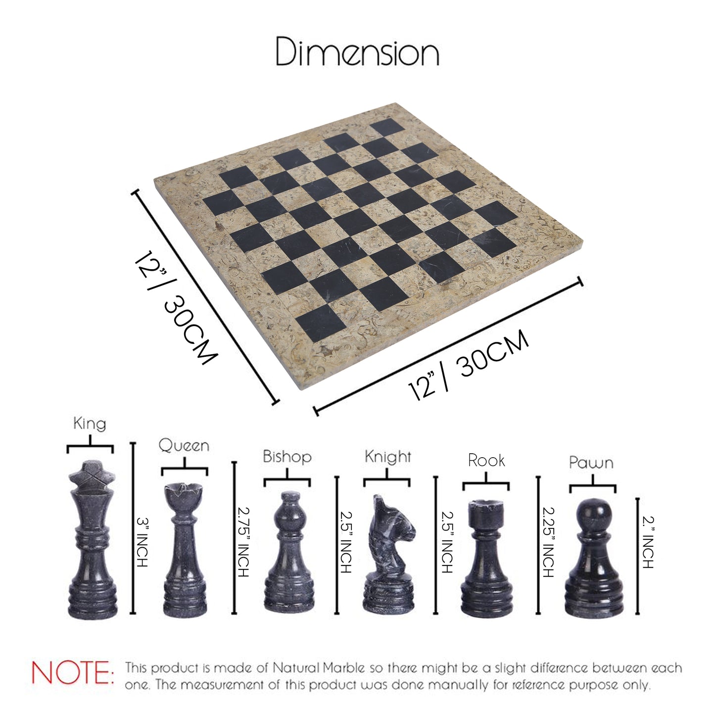 Marble Hives Luxury Handmade Marble Chess Set – Coral & Black