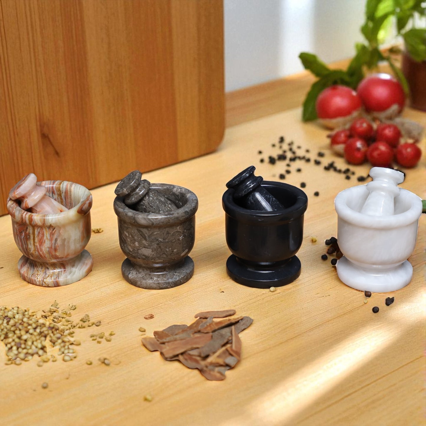 Marble Mortar and Pestle Set (2.5 inch) Oceanic