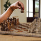 Marble Hives Luxury Handmade Marble Chess Set –  Coral and Brown -15 Inch