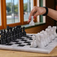 Marble Hives Luxury Handmade Marble Chess Set – White and Black-15 Inch