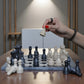 12 Inch Black and Verona Marble Chess Set