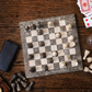 12 Inch Oceanic Grey and Verona Marble Chess Set