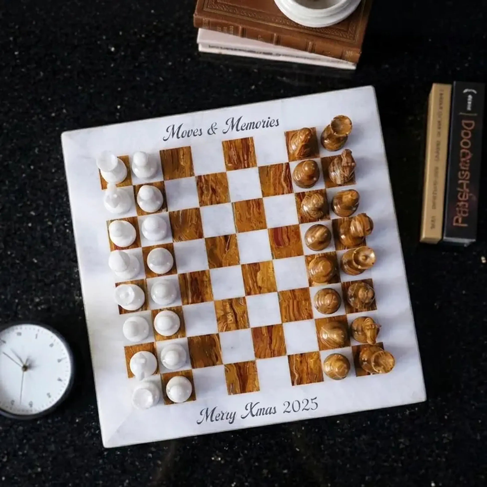 12 inch personalized marble chess set 