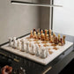  12 x12 White and onyx green handmade marble Chess 