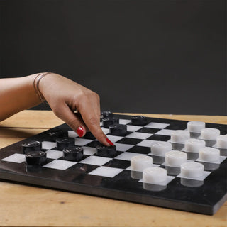  Black and White Marble Chess Set 