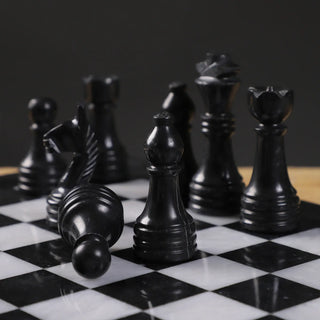  Black and White Marble Chess Set 