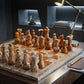 15 Inch Coral and Brown Marble Chess Set