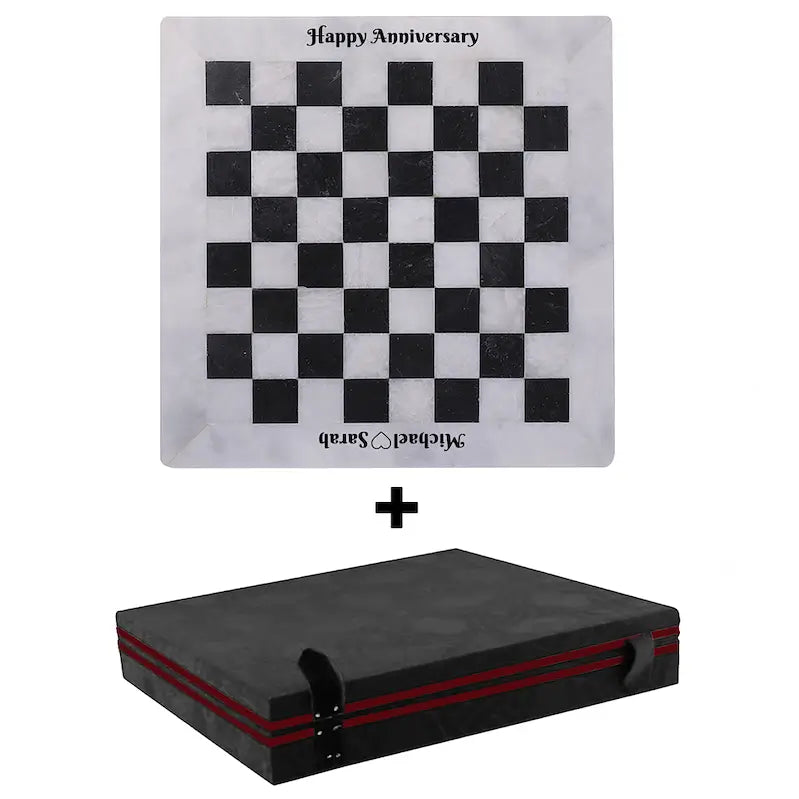 15 Inch White and Black Handmade Luxury Chess Set