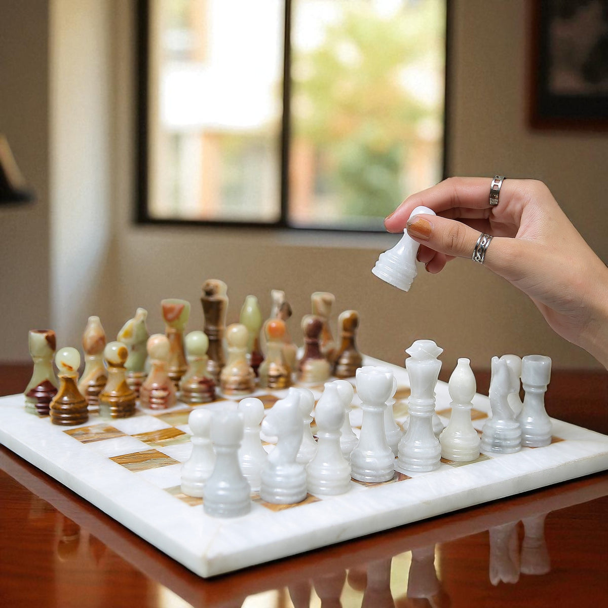 15 inch white chess