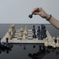 Marble Hives Luxury Handmade Marble Chess Set – Coral & Black