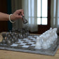 Marble Hives Luxury Handmade Marble Chess Set –  Grey and White -15 Inch