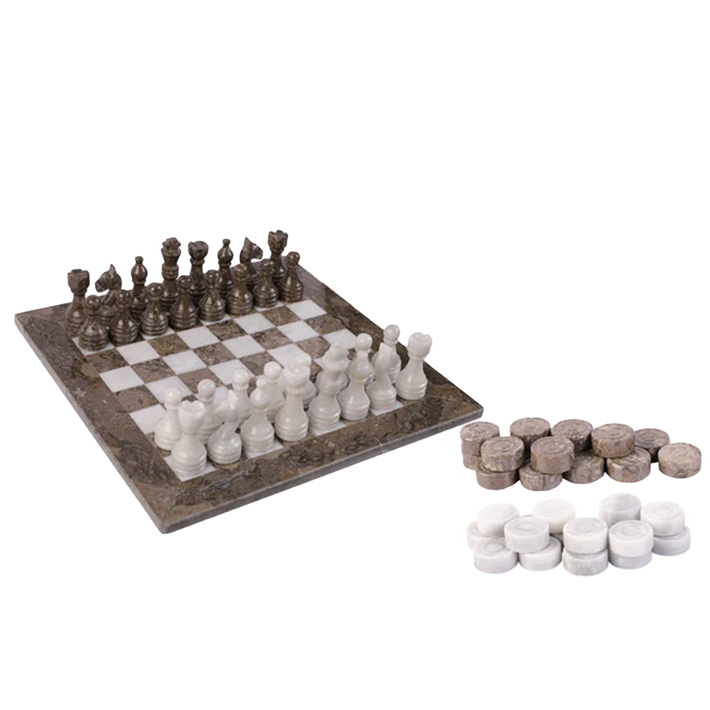 Marble Hives Luxury Handmade Marble Chess Set – Oceanic & White