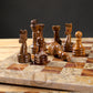 Marble Hives Luxury Handmade Marble Chess Set – Brown and Coral