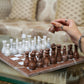 Marble Hives Luxury Handmade Marble Chess Set – Brown and Coral