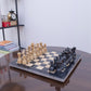 Marble Hives Luxury Handmade Marble Chess Set -Black and Coral-10 Inch