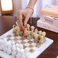 Marble Hives Luxury Handmade Marble Chess Set -White and Green -10 Inch