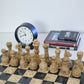Marble Hives Luxury Handmade Marble Chess Set -Black and Coral-10 Inch