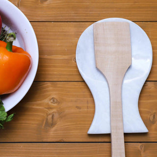 Handmade White Marble Spoon Rest