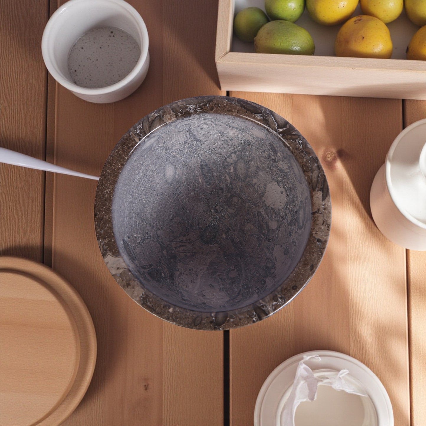 Marble Mortar and Pestle Set (5 inch) Grey