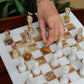 Marble Hives Luxury Handmade Marble Chess Set -Green and White -10 Inch
