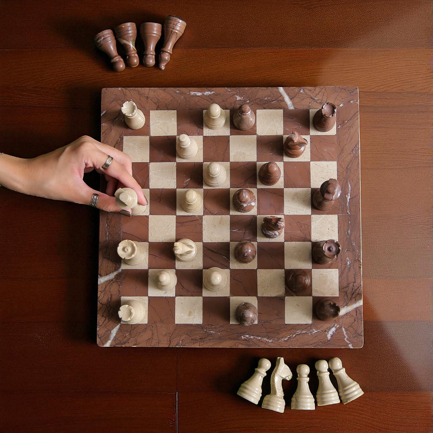 Marble Hives Luxury Handmade Marble Chess Set – Marina & Virona