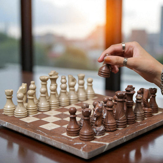 Marble Hives Luxury Handmade Marble Chess Set – Marina & Virona