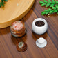 Marble Salt Cellar with Lid- Pack of 2 White and Green
