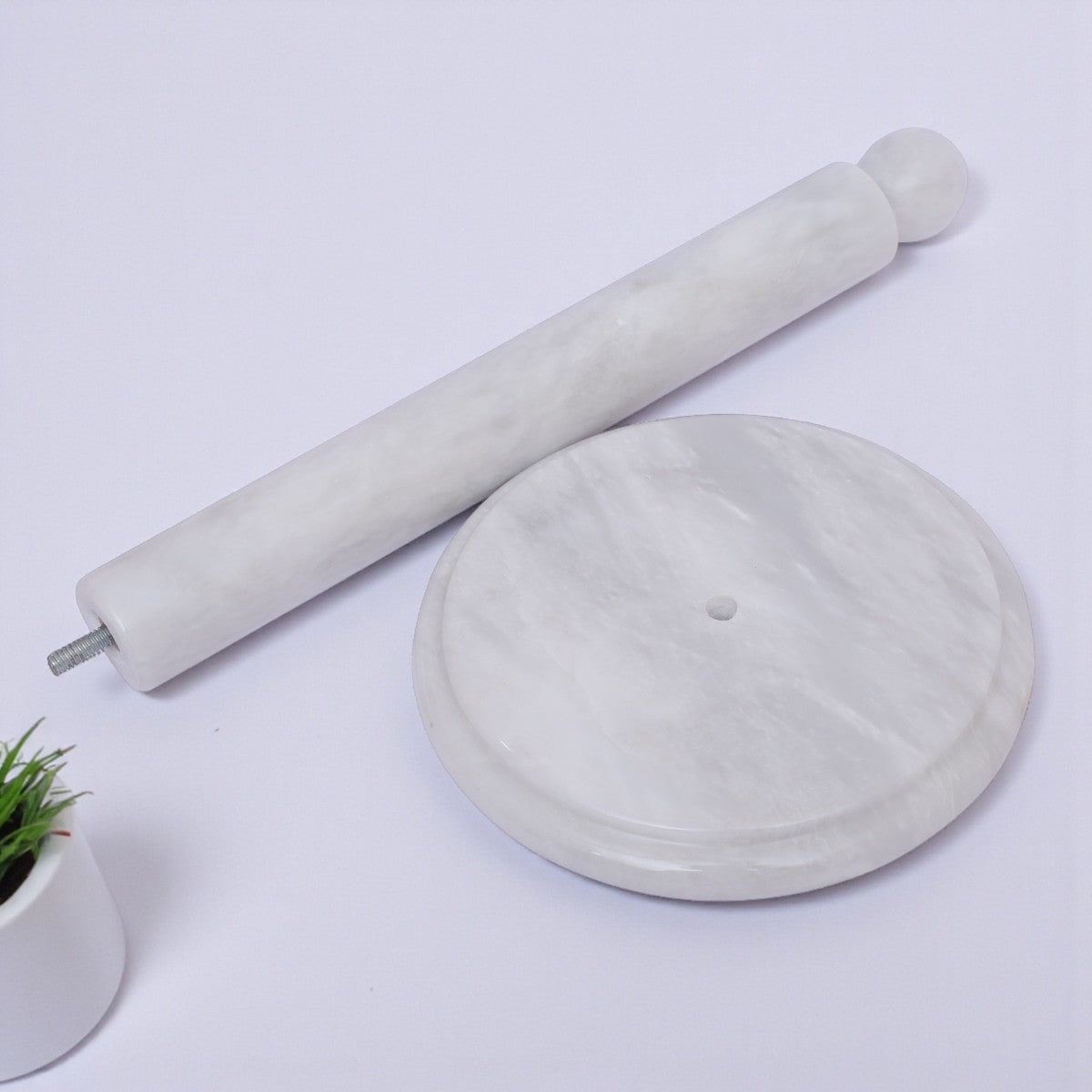 Marble Paper Towel Holder - White