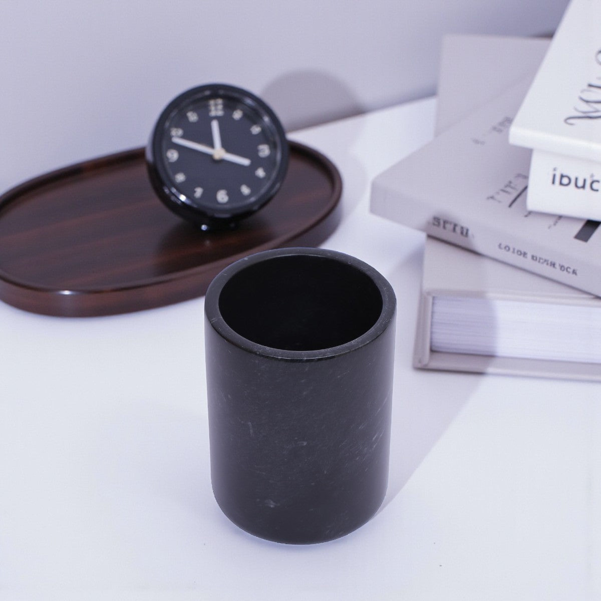 Marble Stationary Holder Black