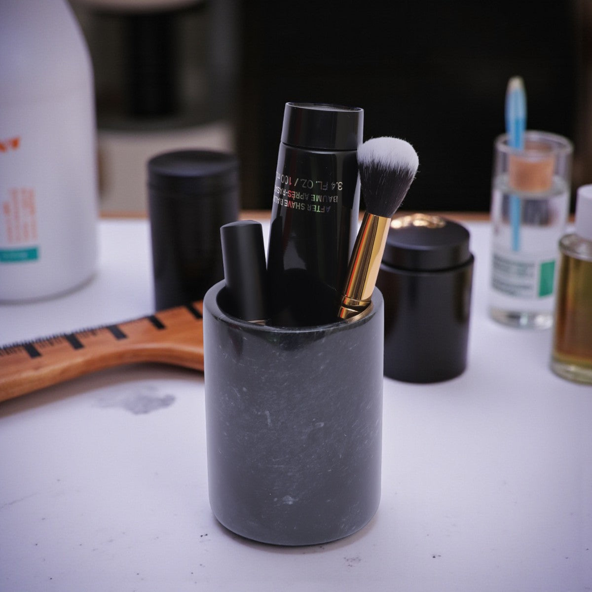 Marble Stationary Holder Black