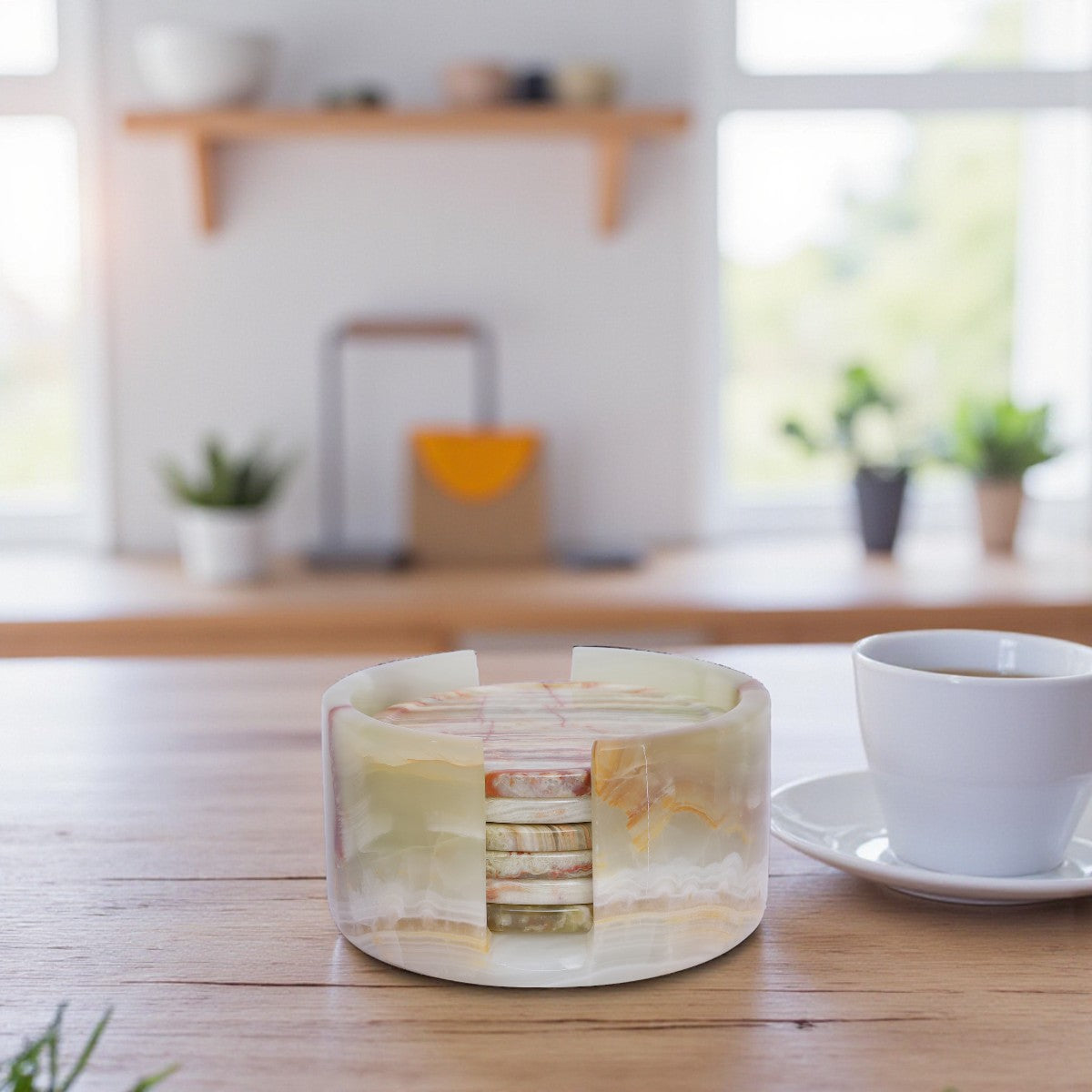 Marble Tea Coaster Pack of 6 - Onyx