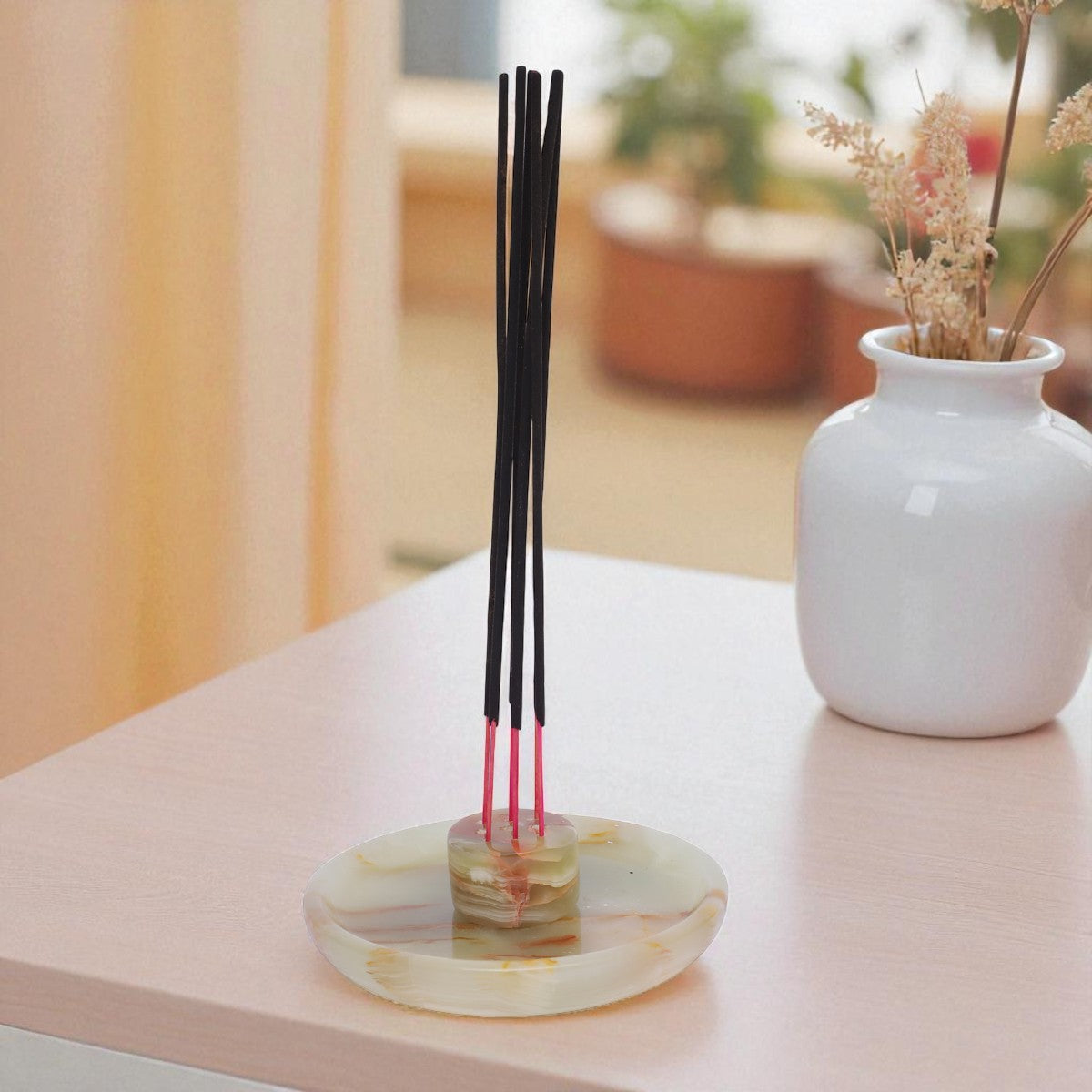 Marble Serenity Incense Holder Onyx