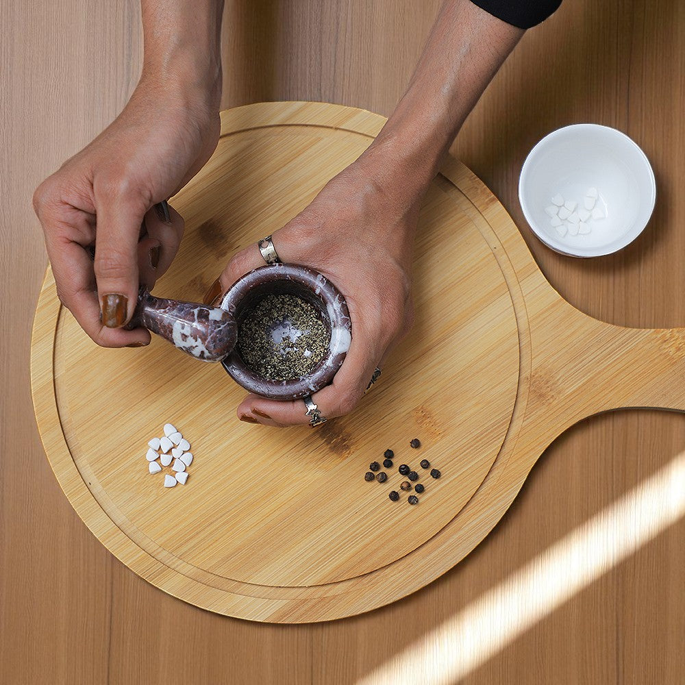 Marble Mortar and Pestle Set (2.5 inch) Red Ziyarat