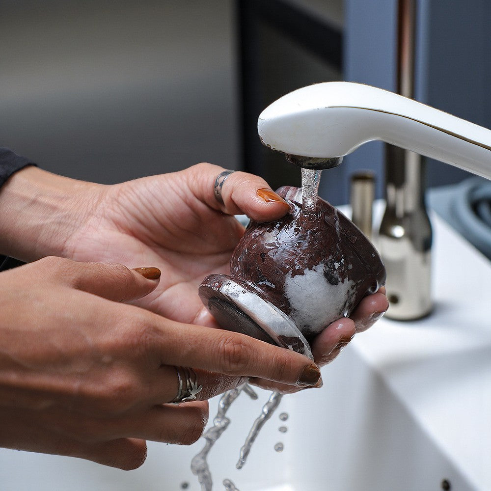 Marble Mortar and Pestle Set (2.5 inch) Red Ziyarat