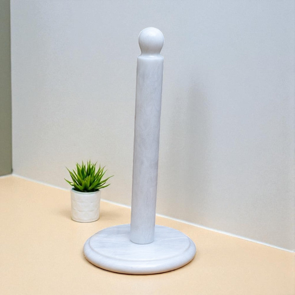 Marble Paper Towel Holder - White