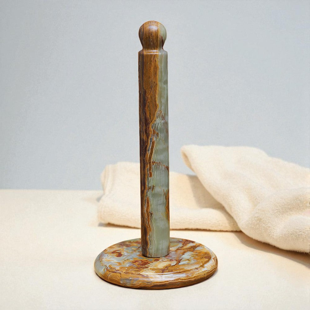 Marble Paper Towel Holder - Onyx Green