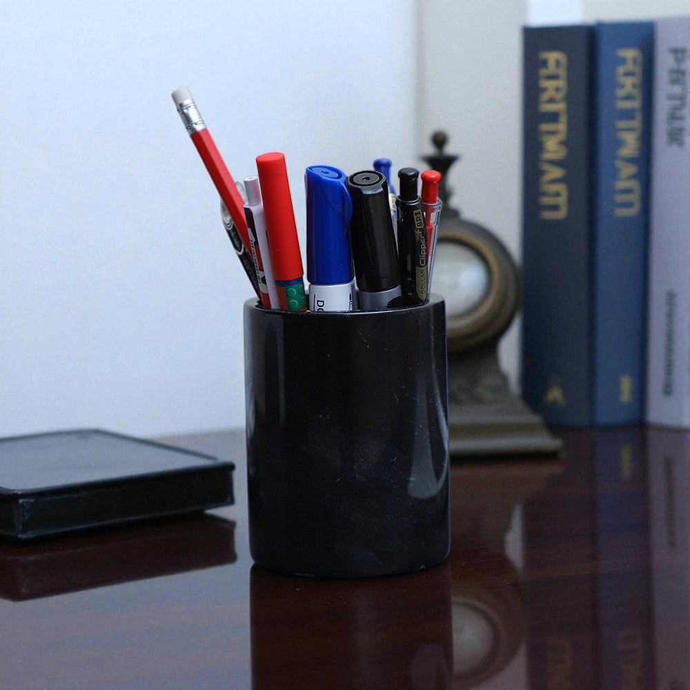 Marble Stationary Holder Black
