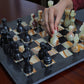 Marble Hives Luxury Handmade Marble Chess Set – Black & Onyx Green