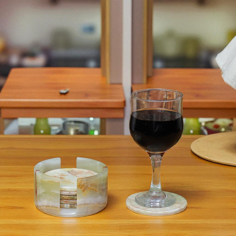 Marble Tea Coaster Pack of 6 - Onyx