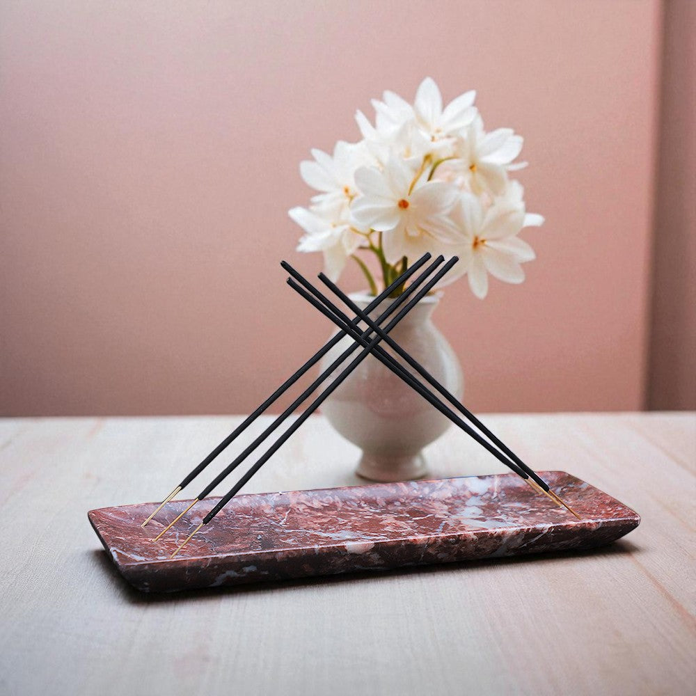 Marble Incense Holder Rosso