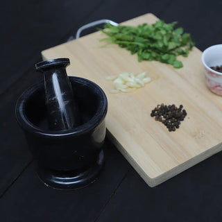 mortar and pestle black marble