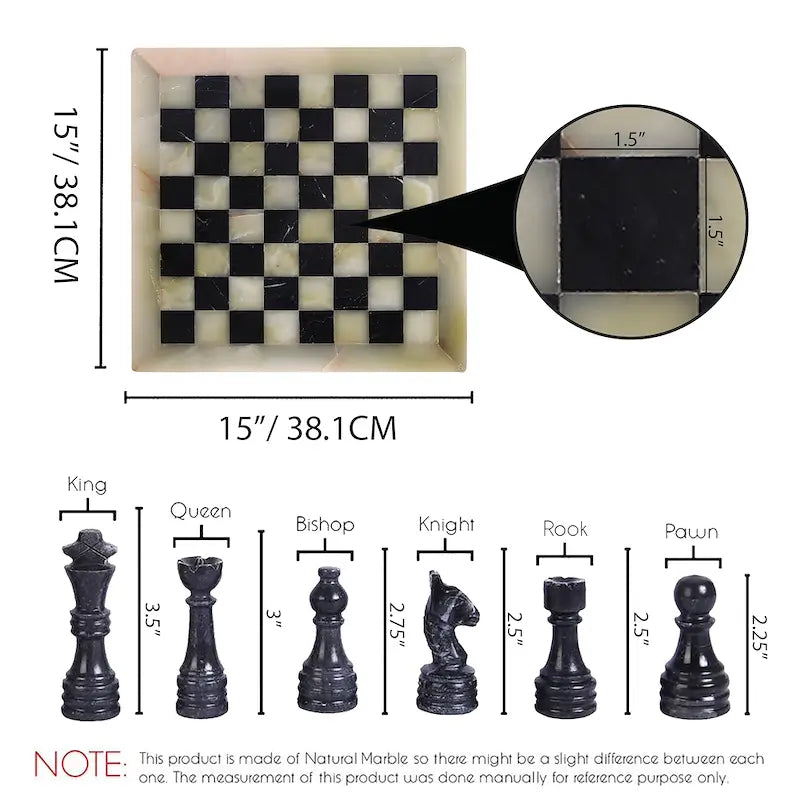  Onyx and Black Marble Chess