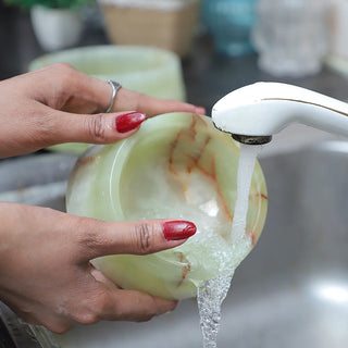 Pet Bowl Tilted Onyx Green