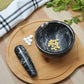Marble Mortar and Pestle Set (5 inch) Black Zebra