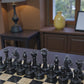 Marble Hives Luxury Handmade Marble Chess Set -Coral and Black -10 Inch